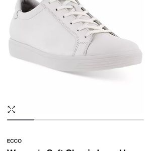 Brand new, white Ecco leather sneakers.